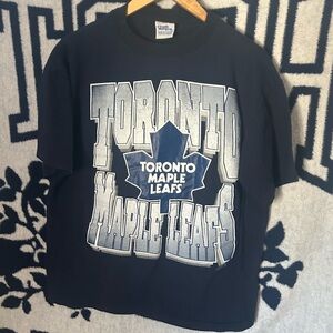 Vintage Toronto Maple Leafs Graphic T-Shirt Medium Single Stitch NHL Chalkline